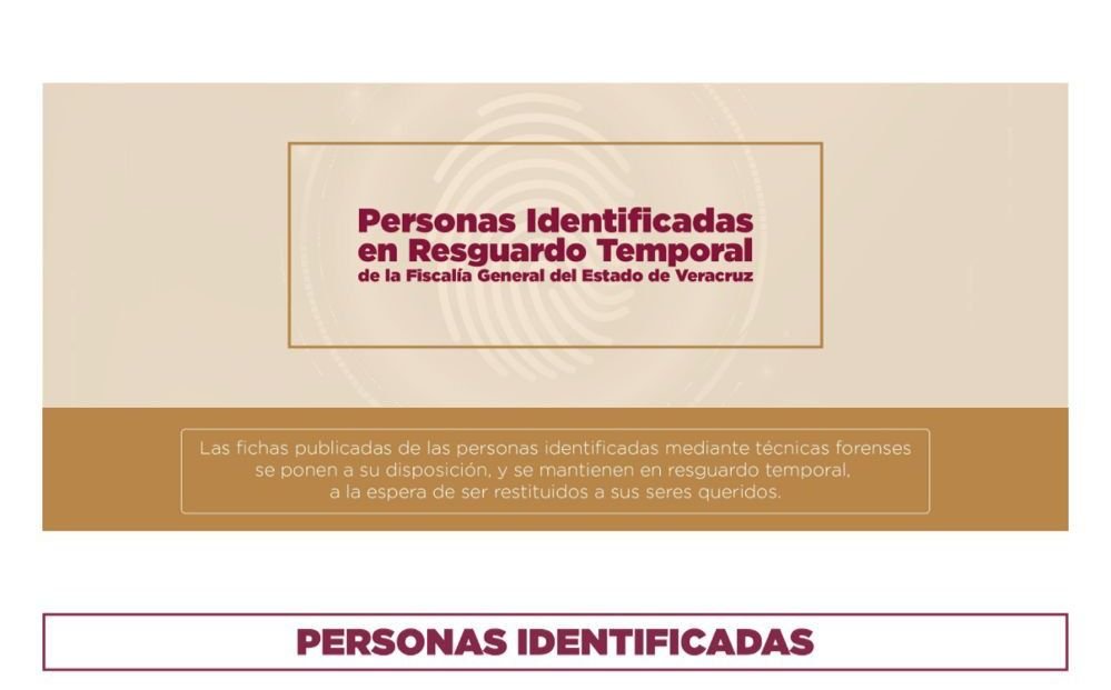 Mediante micrositio de la Fiscalía de Veracruz,13 personas son reconocidas por sus familiares Mediante micrositio de la Fiscalía de Veracruz,13 personas son reconocidas por sus familiares