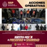 En operativos, aseguramiento de 127 dosis de presuntas sustancias ilícitas y la recuperación de 23 vehículos