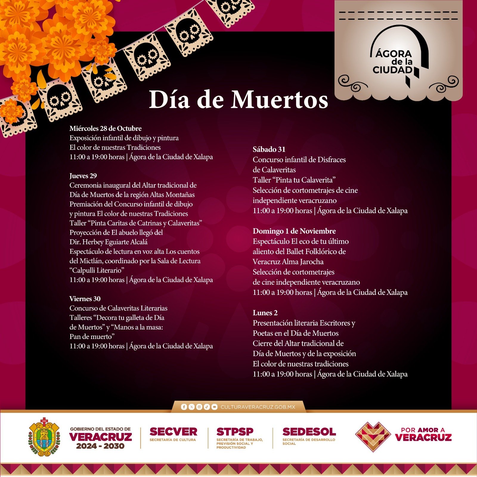 Disfruta de las celebraciones de Día de Muertos con una gran oferta cultural en el Ágora de la Ciudad